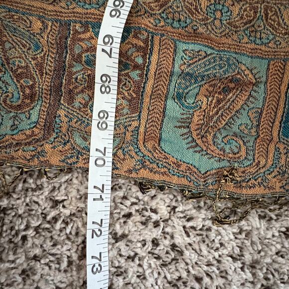 Title:
Vintage Roma Italy Scarf Wrap Teal Gold Colosseum Print 70x27 - Picture 4 of 12